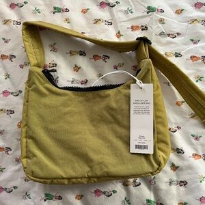 NWT BAGGU Mini Nylon Shoulder Bag in Lemongrass